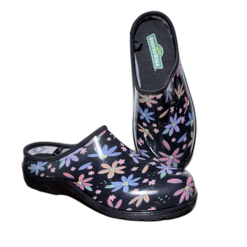 NWT GroundWork Waterproof Garden Clog Women’s Sz 8M Garden Shoe Floral Print